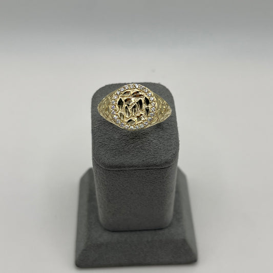 10k Gold Round Cz Nugget Ring (S)
