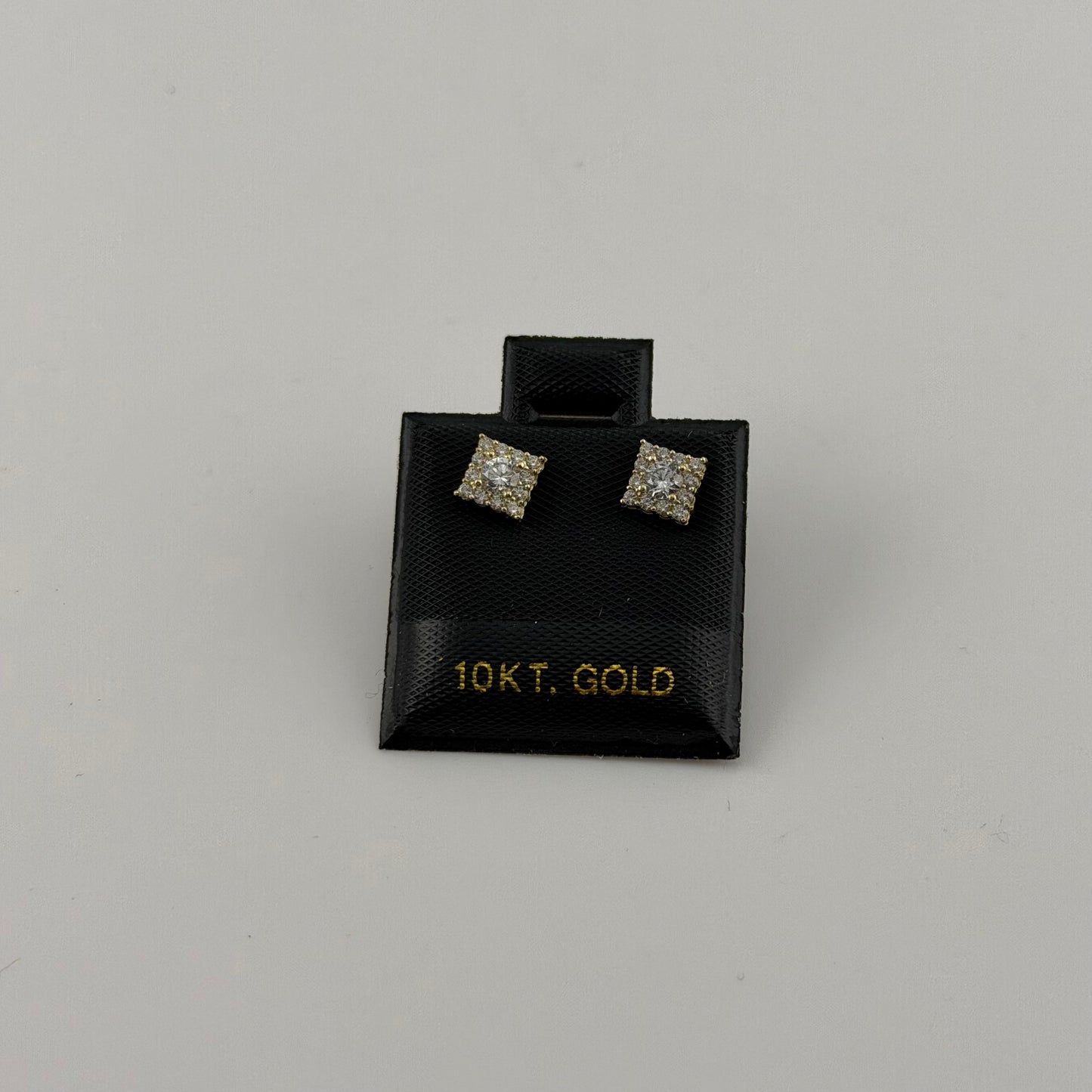 10K Gold Square CZ Earrings (Micro)