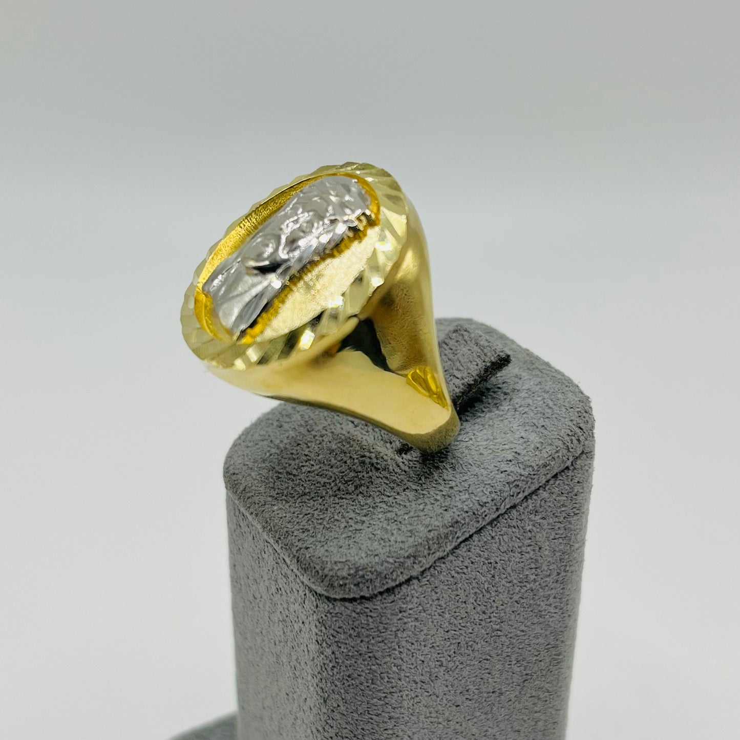 10k Gold Two- Tone Jesus Face Forge Ring