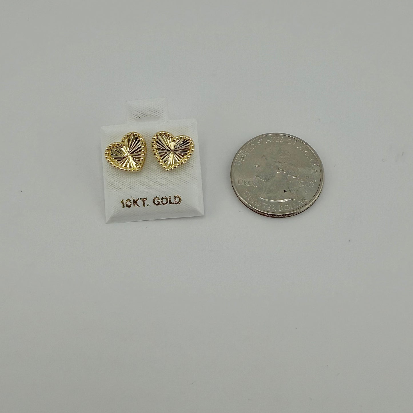 10K Gold Fancy Heart Earrings