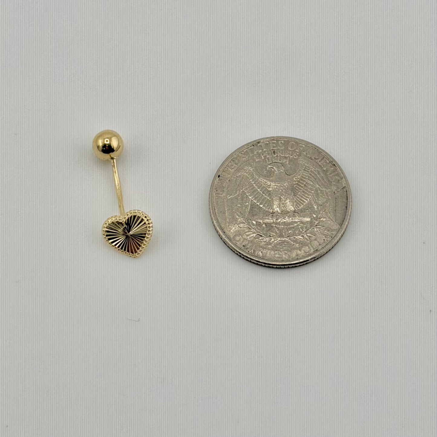 14k Gold Fancy Heart Belly Ring