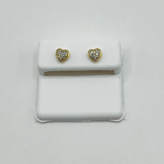 10k Gold Diamond Forever Hearts Earrings