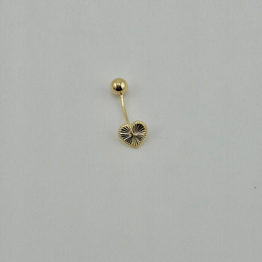 14k Gold Fancy Heart Belly Ring