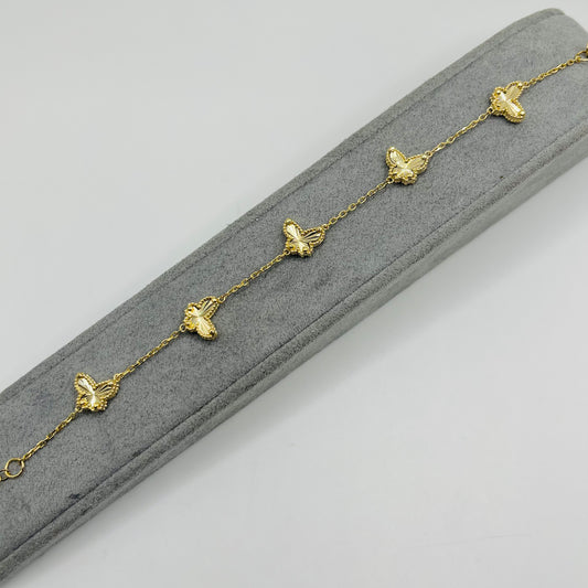 14k Gold Fancy Butterfly Bracelet