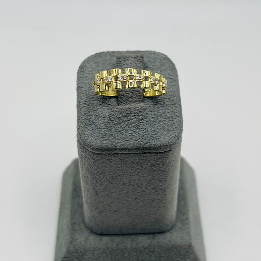 10k Gold Unisex CZ RX Band Ring (5mm)
