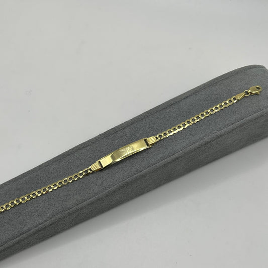 14k Gold Solid Cuban 3.7mm ID Bracelet
