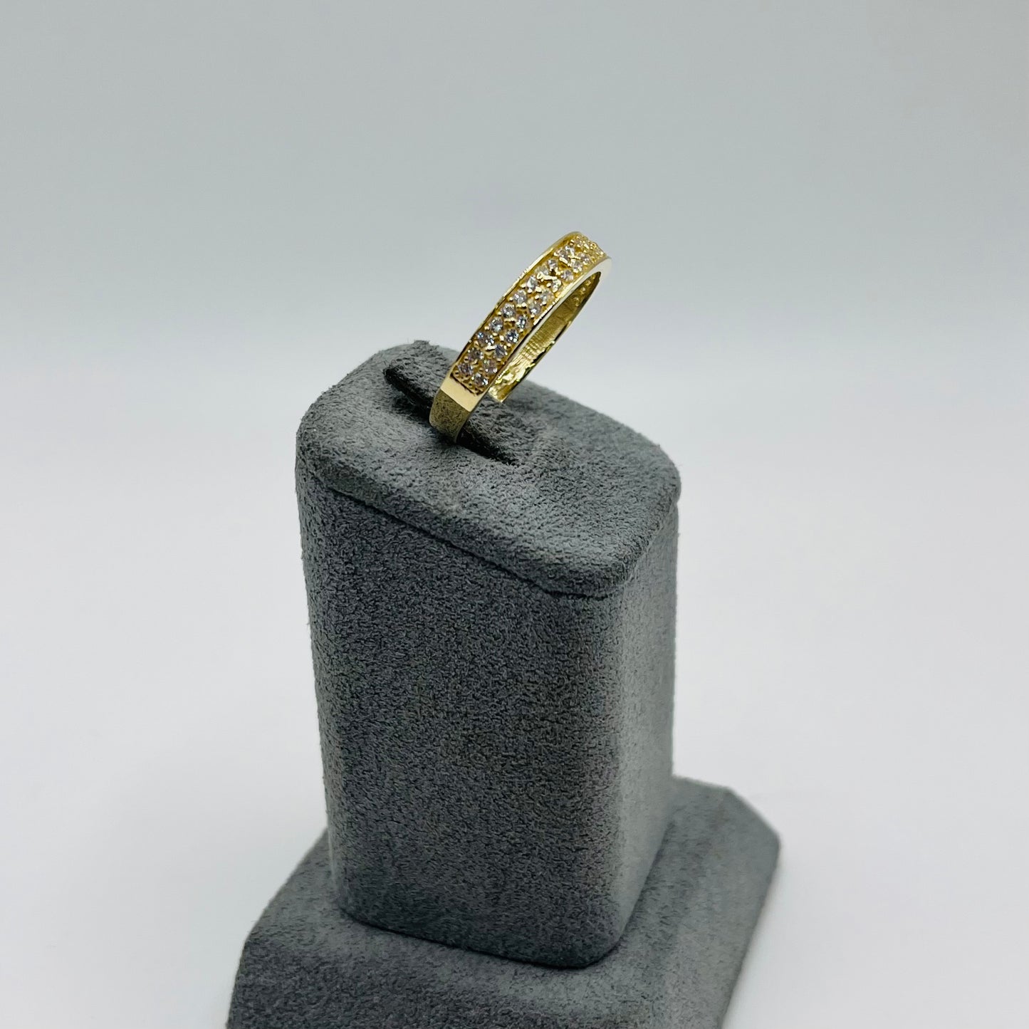 10K Gold 2 Row Prong Set CZ Band