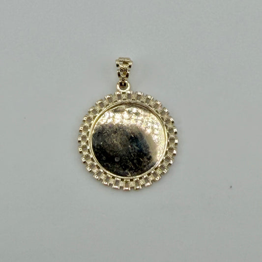 10k Gold Rx Bell Rx Round Picture Pendant (S)