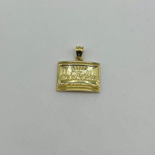 10K Gold Curved Last Supper Charm