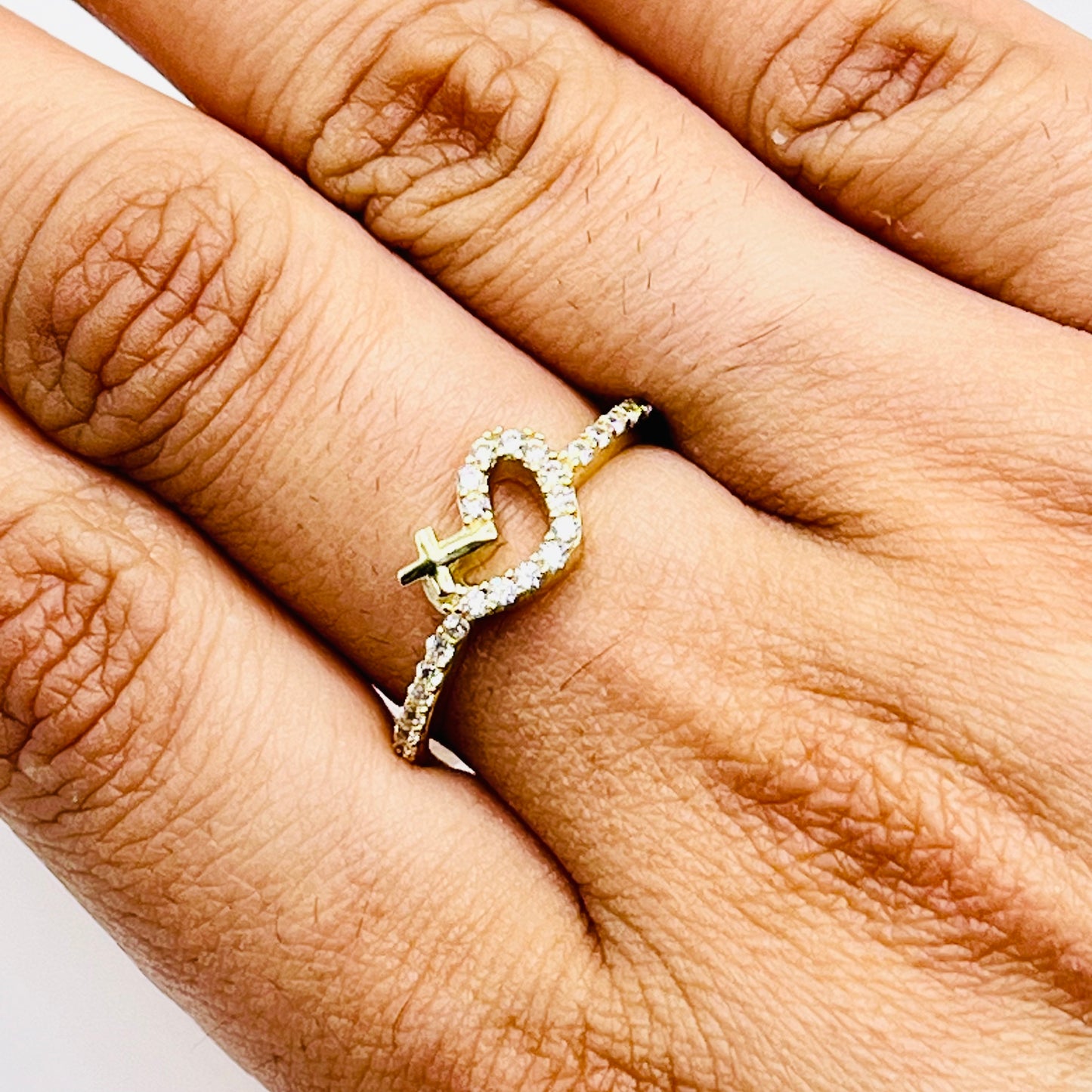 10K Gold "Cross My Heart" Ring