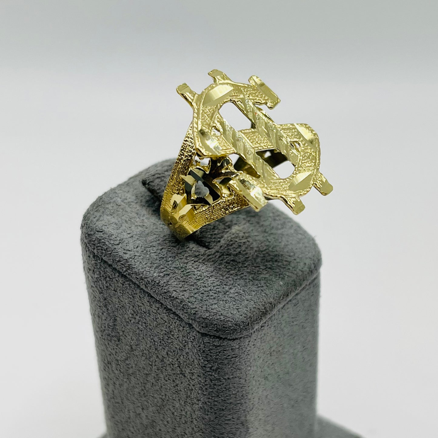 10k Gold Matte Money -Sign Ring