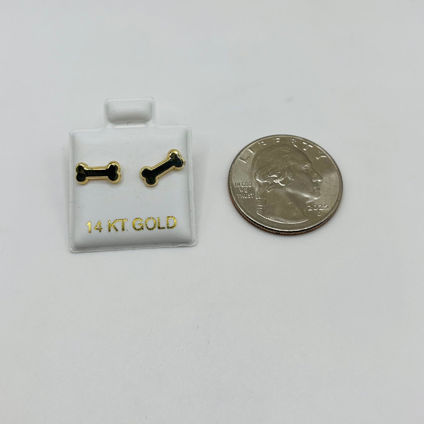 14k Gold Bone Baby Earrings