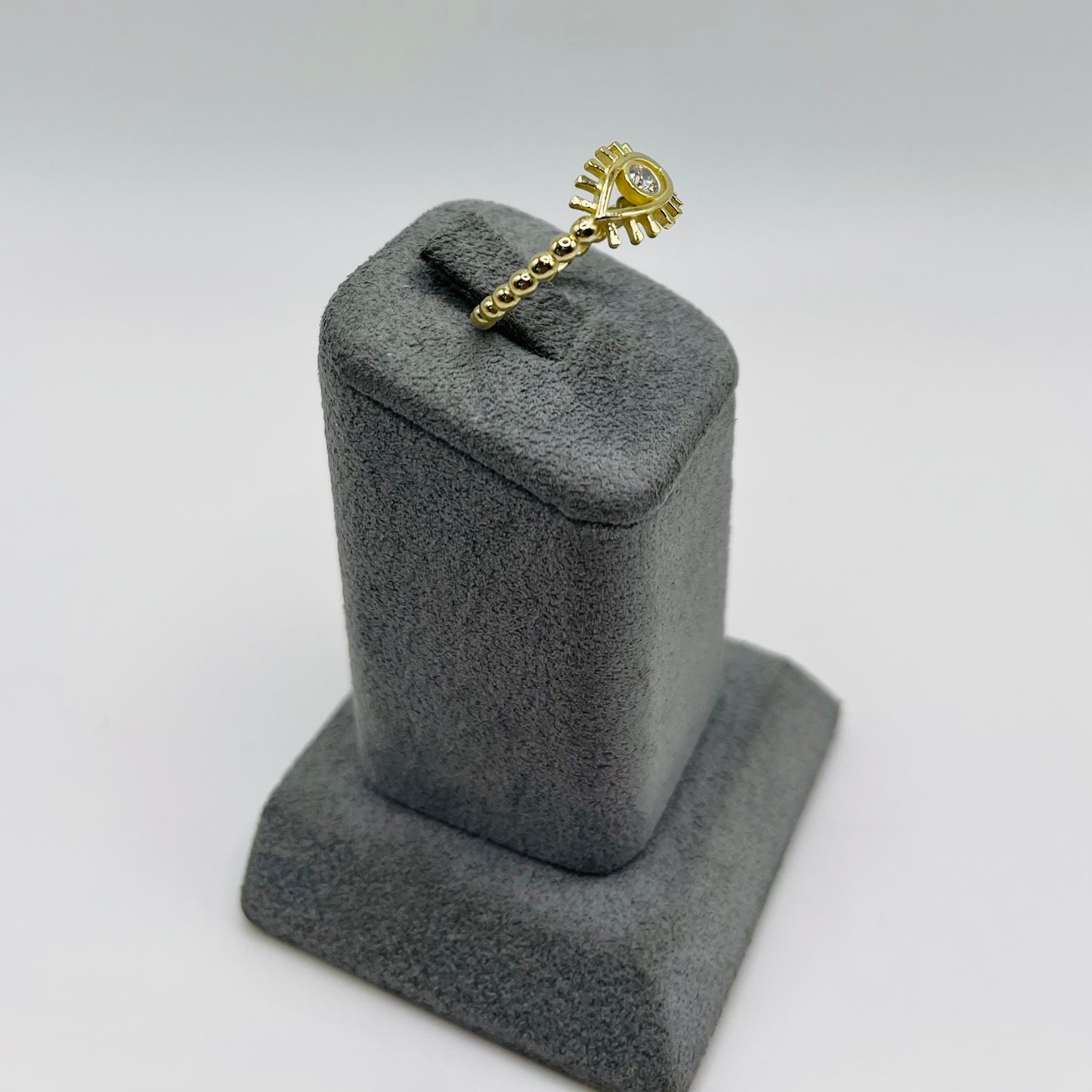 10K Gold Evil EyeLash Ring