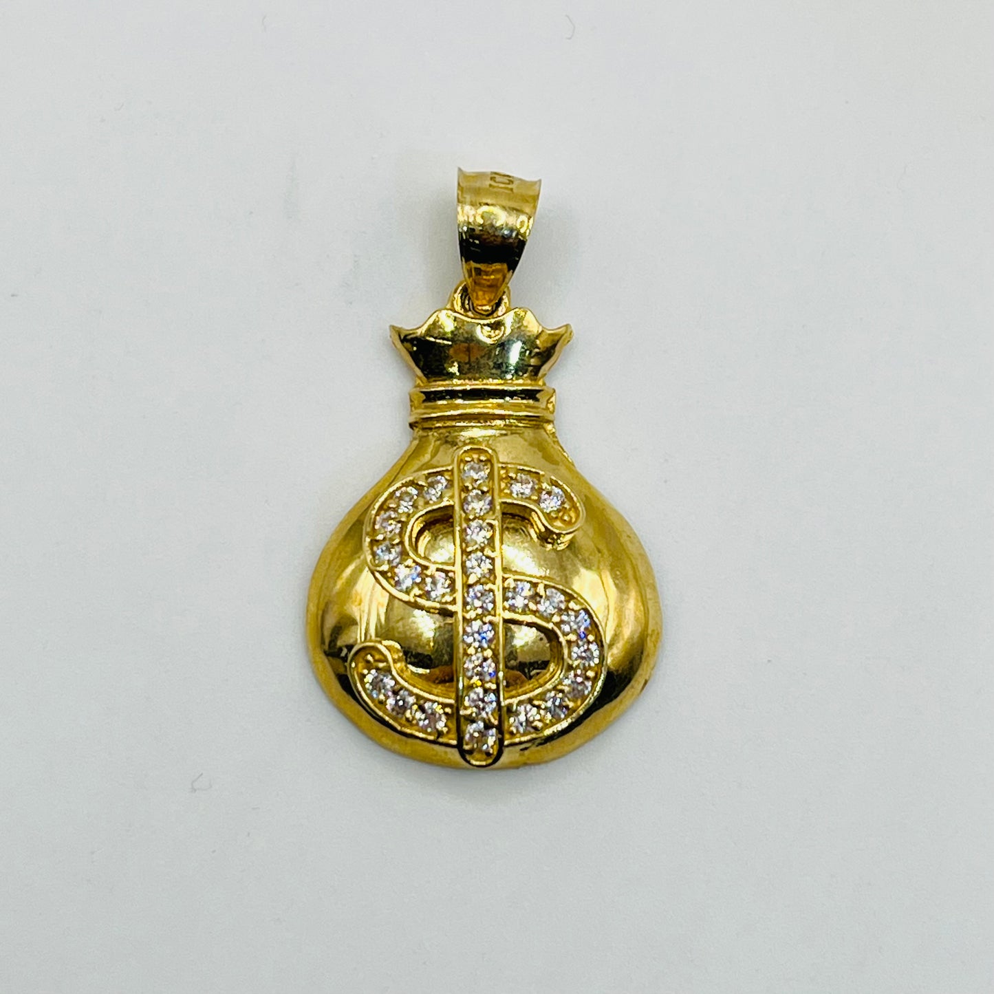 10K Gold Moneybag Charm with CZ's