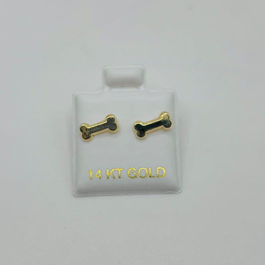 14k Gold Bone Baby Earrings