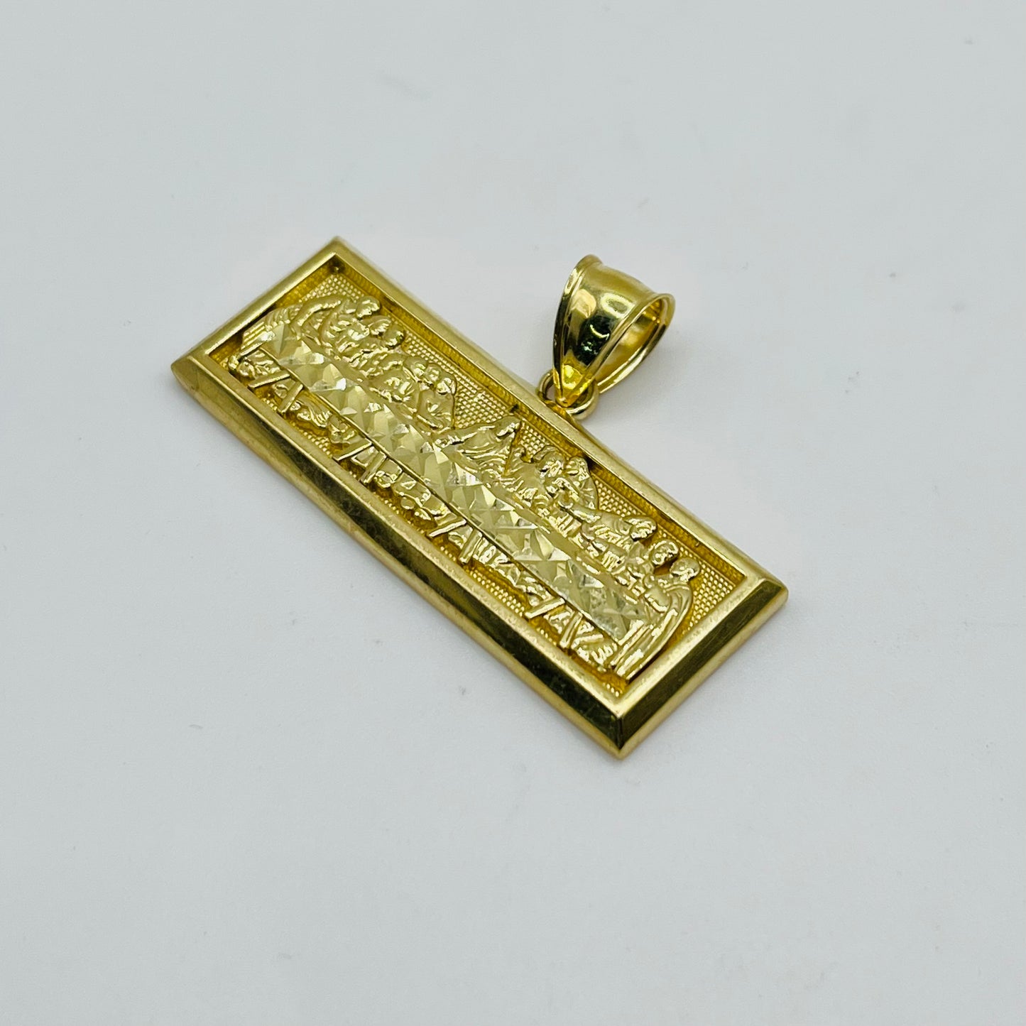 10K Gold Rectangle Last Supper Charm