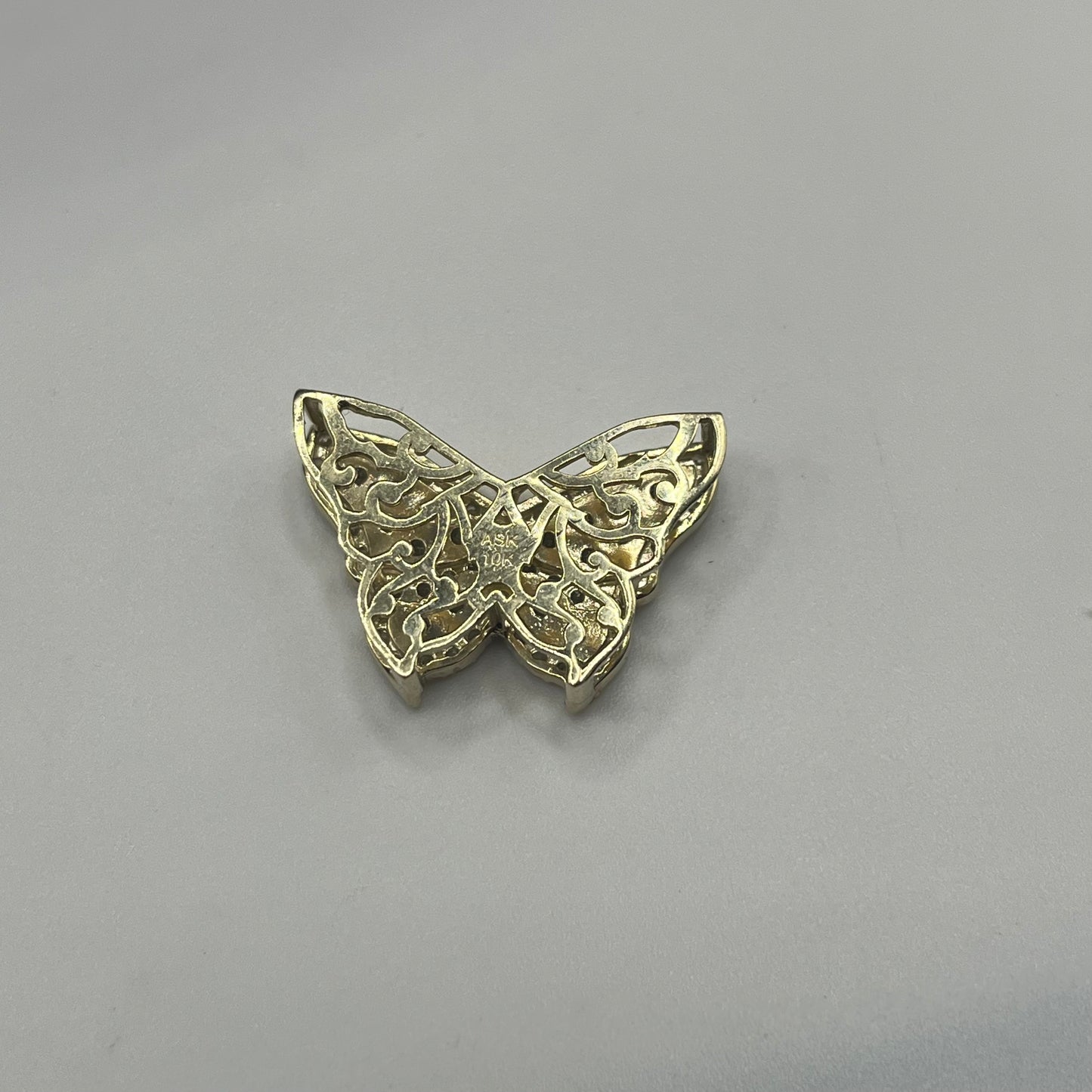 10k Gold White CZ Butterfly RX Slider