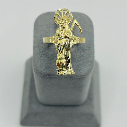 10k Gold Santa Muerte Ring