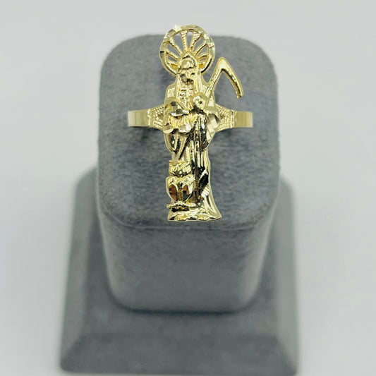 10k Gold Santa Muerte Ring