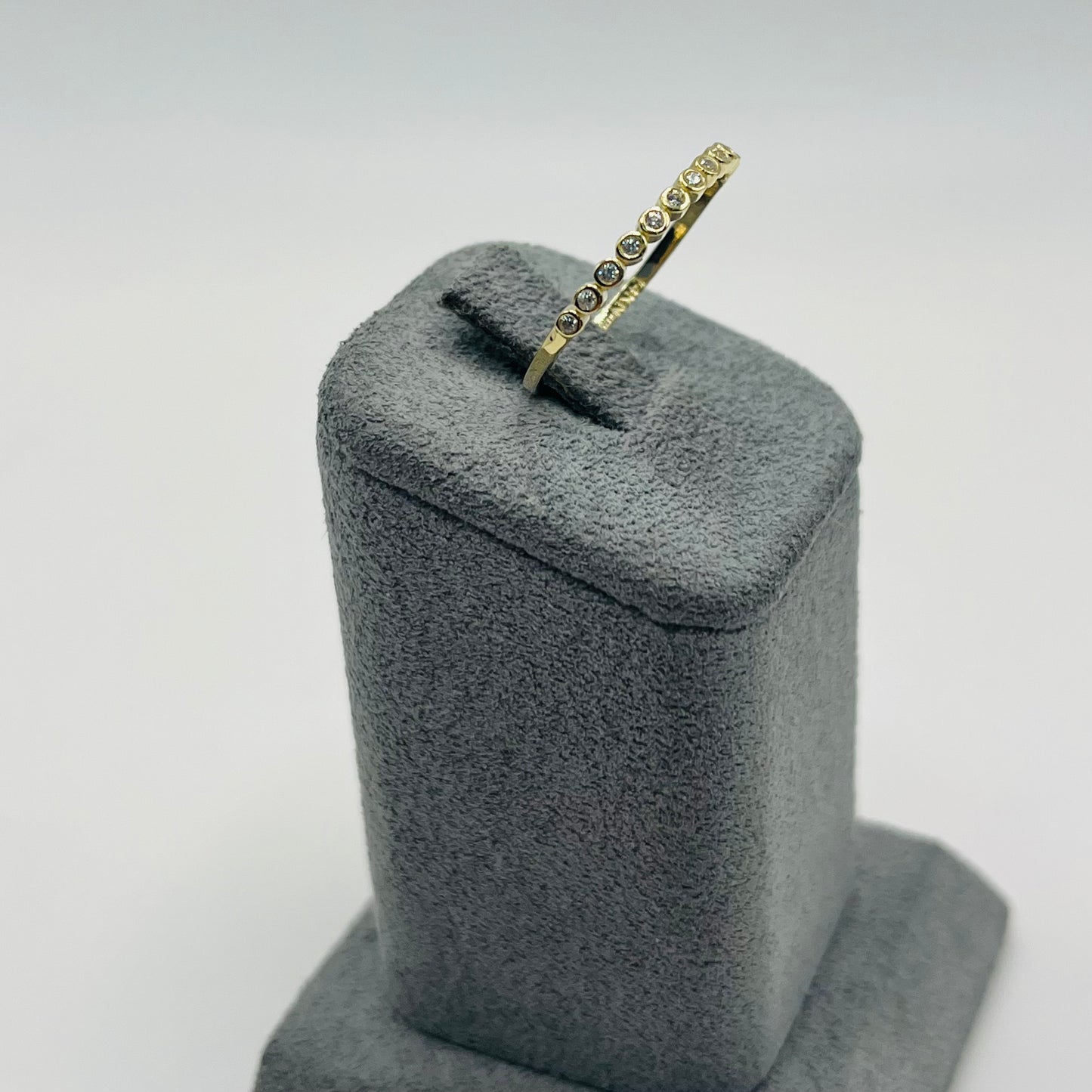 14k Gold Bezel Cz Band Ring