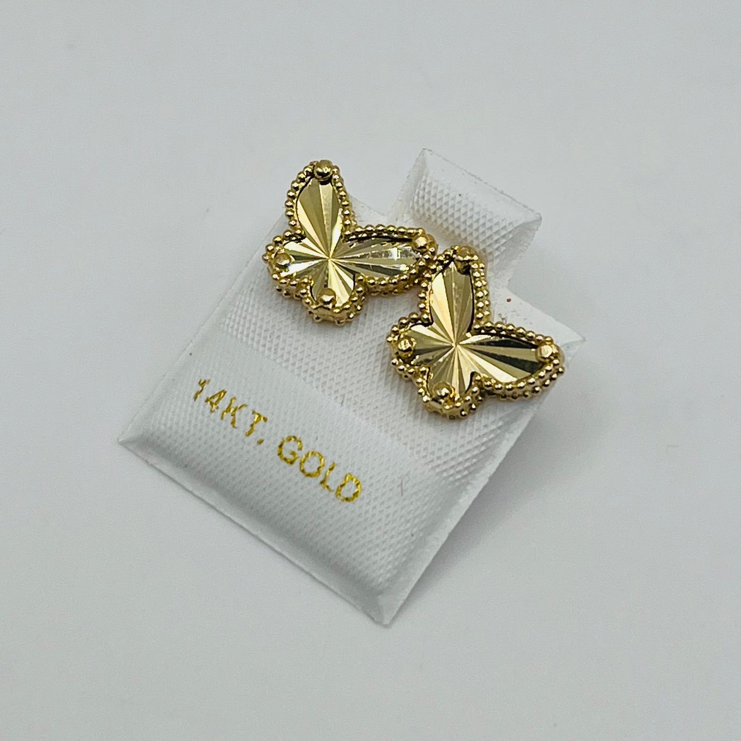14k Gold Fancy Butterfly Earrings