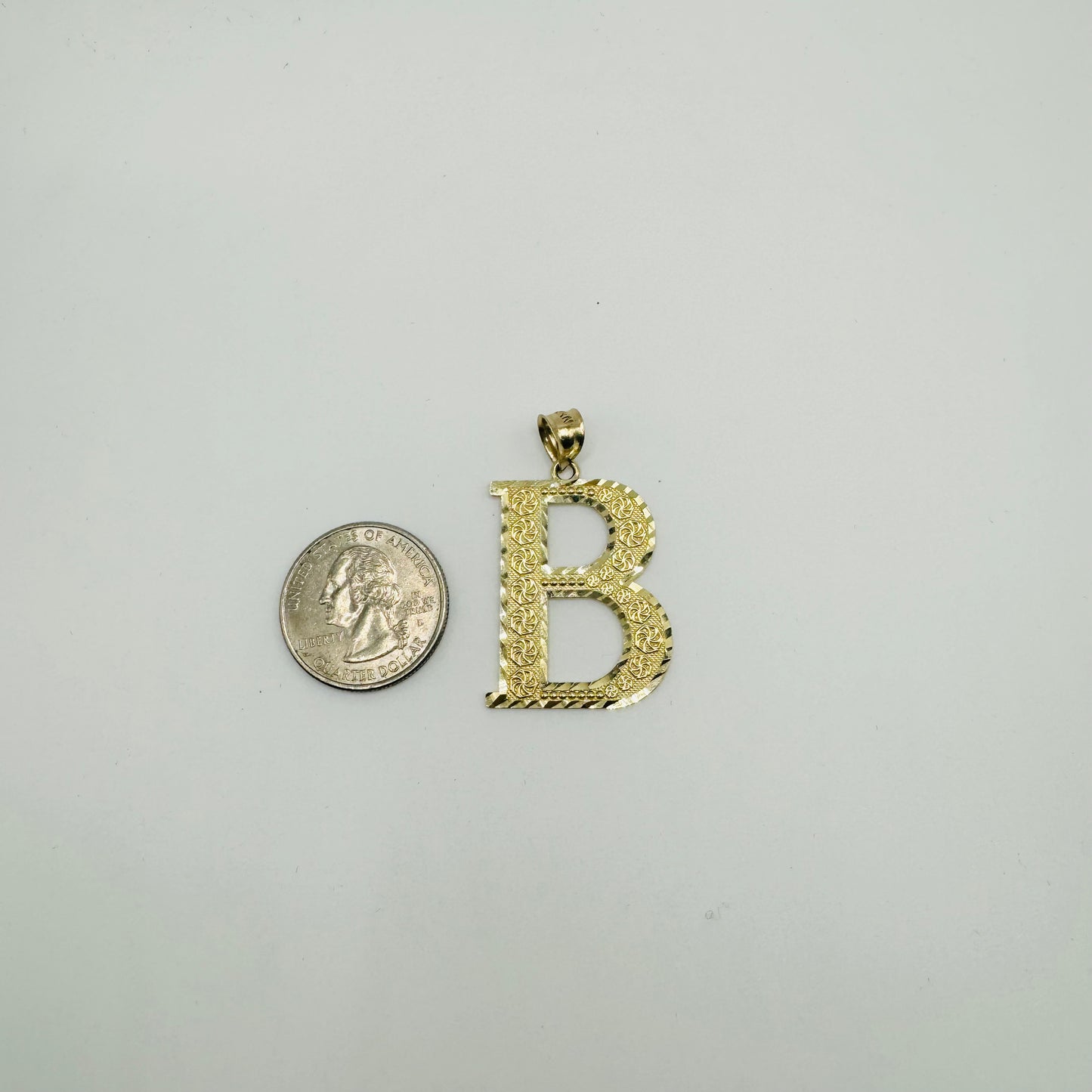 10K Gold Classic Initial Charm (large)