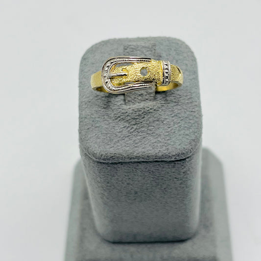 10k Gold Belt Two Tone Ring