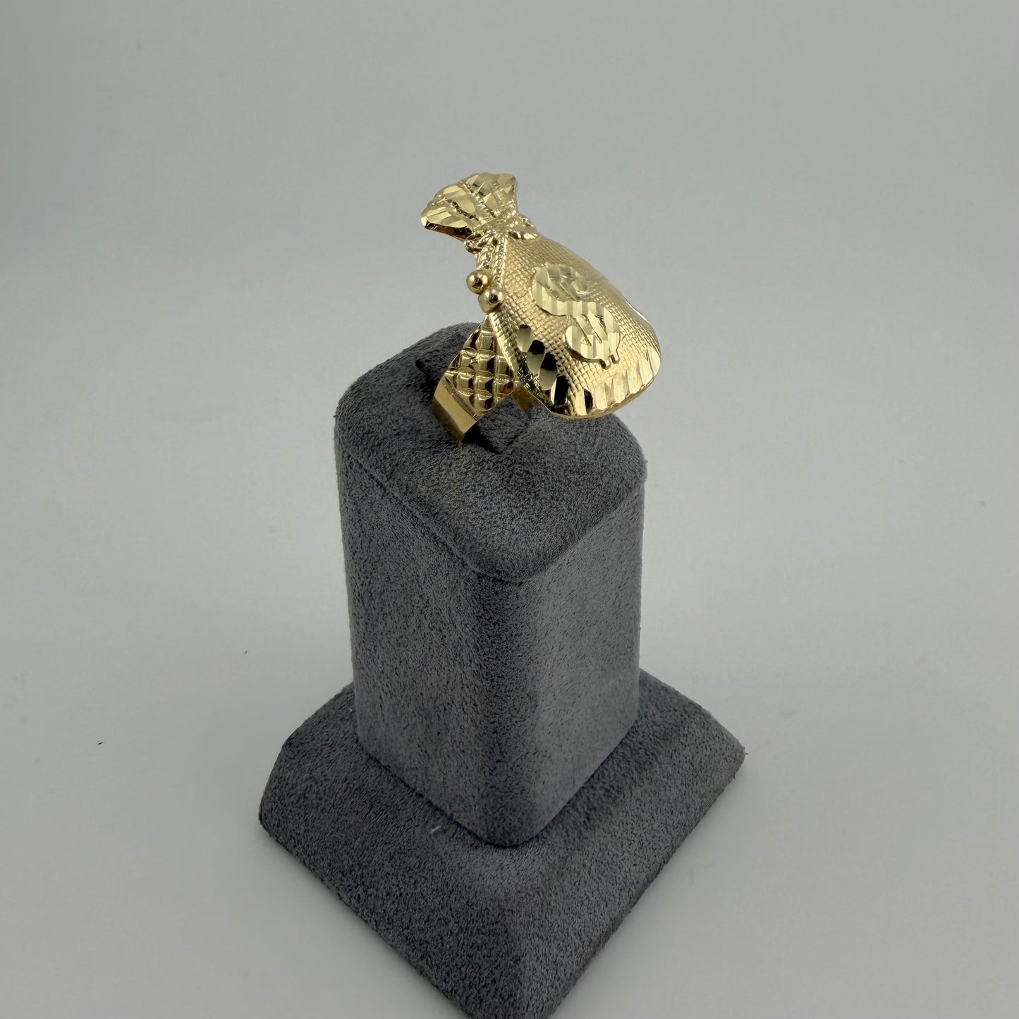 10K Gold Chunky Moneybag Ring (L)