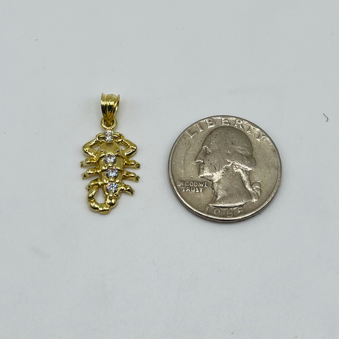 10K Gold CZ Scorpion Charm