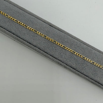 10k Gold 2.5mm Figaro Bracelet