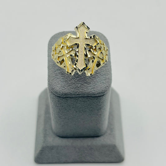 10k Gold Multi - Cross Nugget Ring