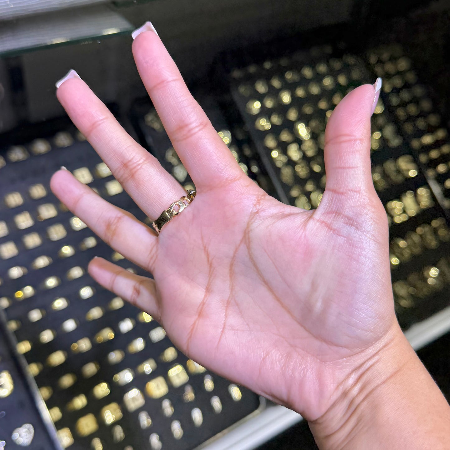 10k Gold CZ Miami Cuban Love Ring