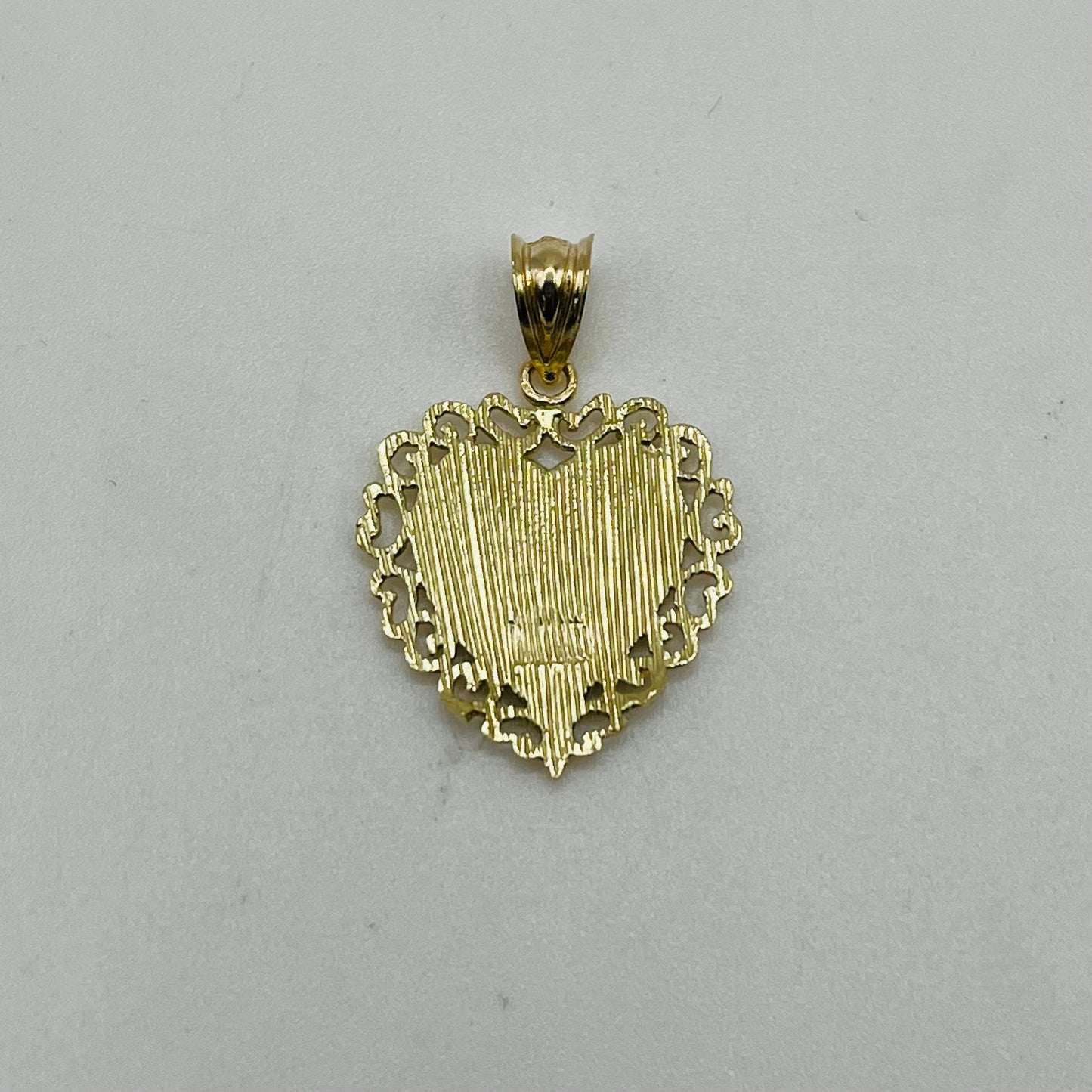 10K Gold Lace-Trimmed Heart Charm