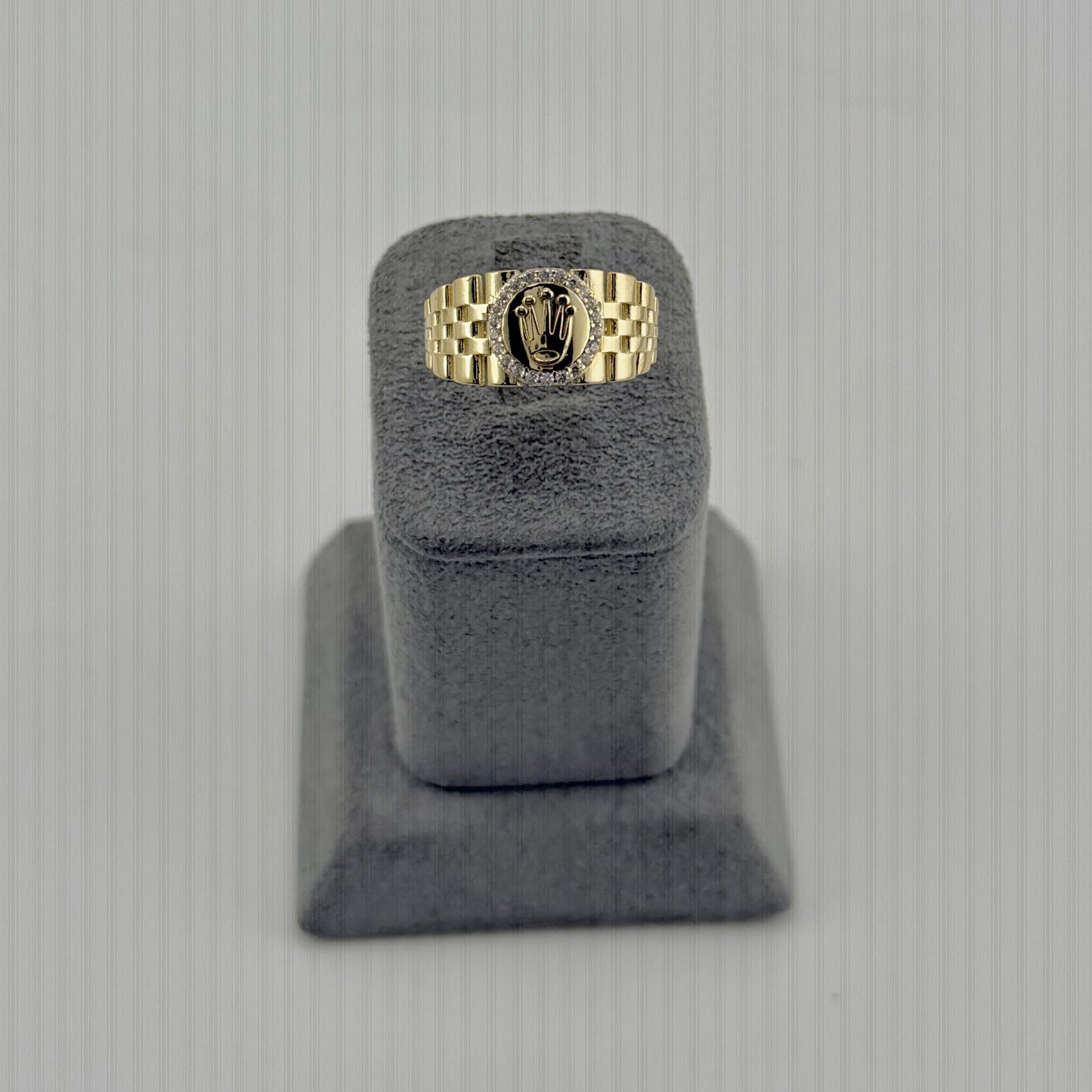 10k Gold Rx Crown Rx Band Ring (M)