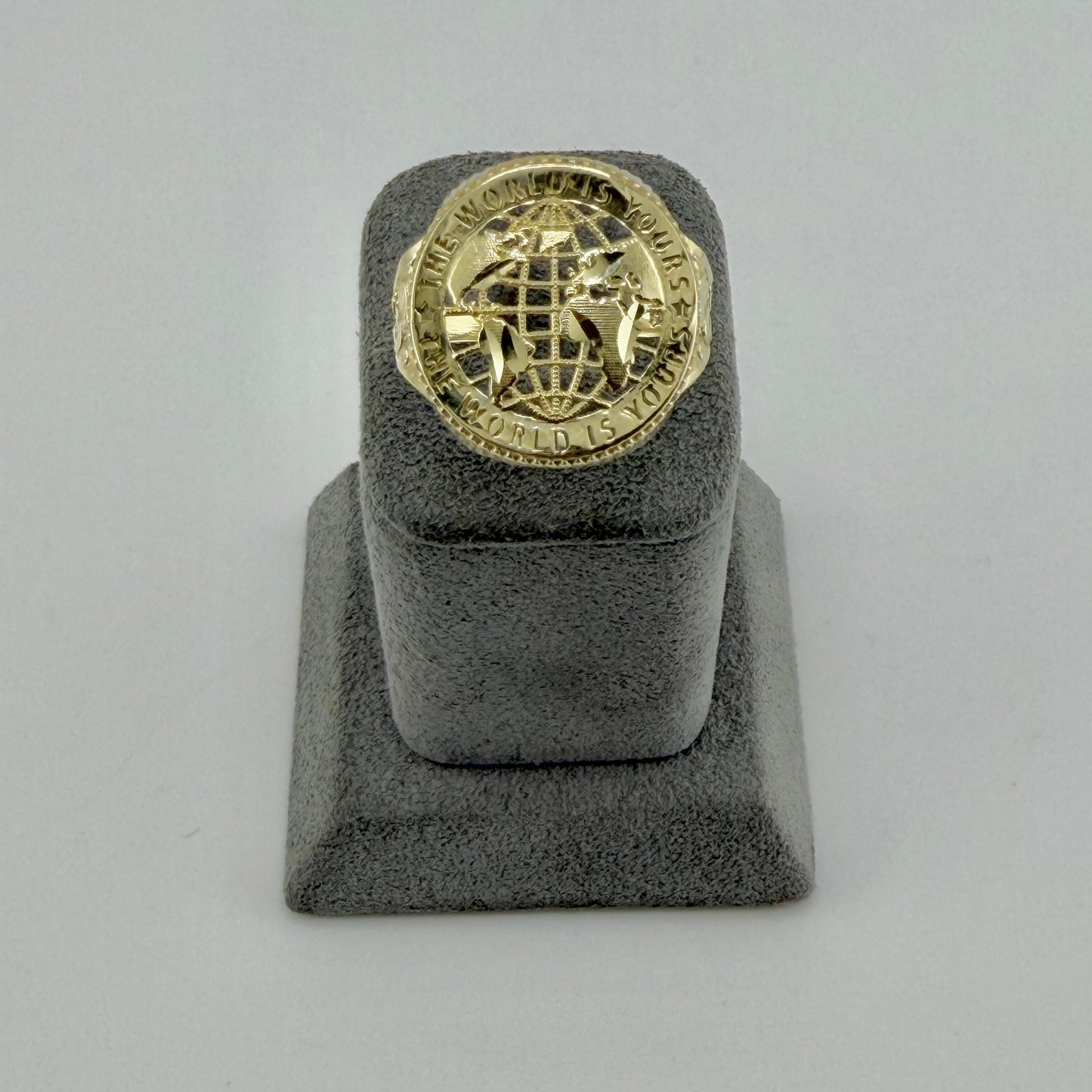 10k Gold World is Yours Nugget Cut Band Ring