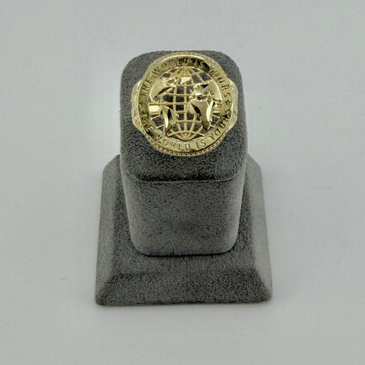 10k Gold World is Yours Nugget Cut Band Ring