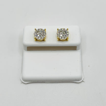 10k Gold Diamond Point Orbit Earrings (L)