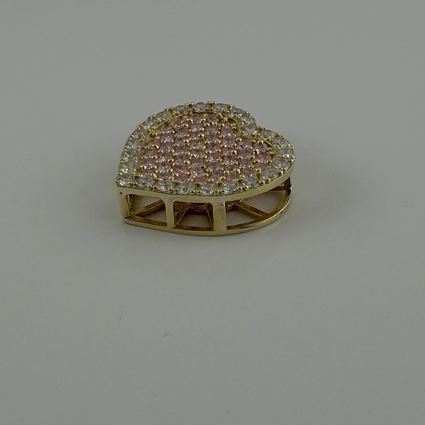 10K Gold Pink Heart Slider Charm for RX chains (L)
