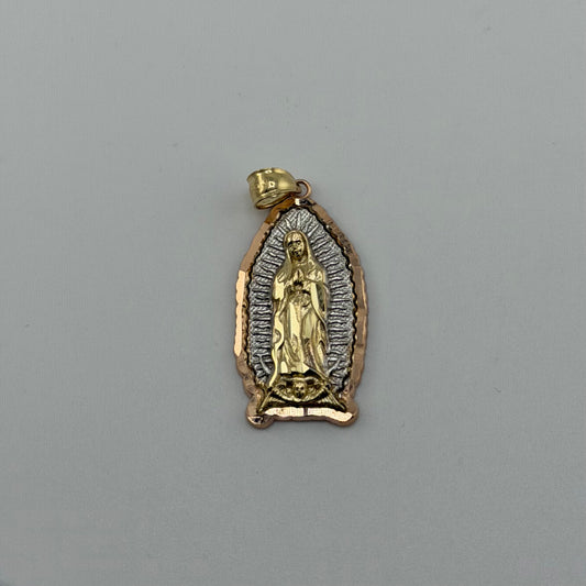 10k Gold Tri Color Virgin Mary Charm