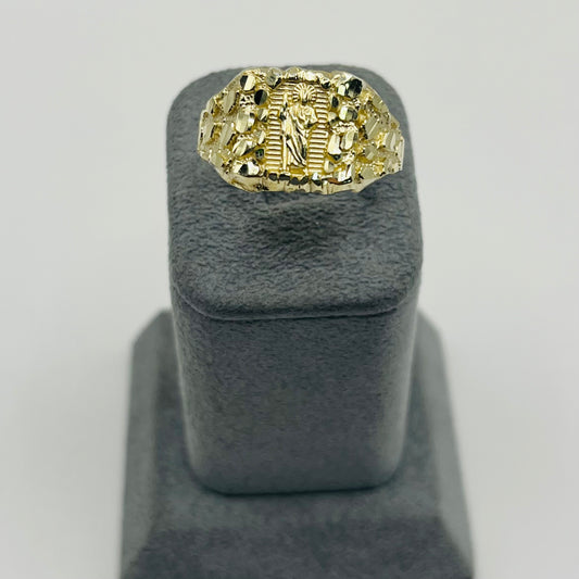 10k Gold San Judas Nugget Ring