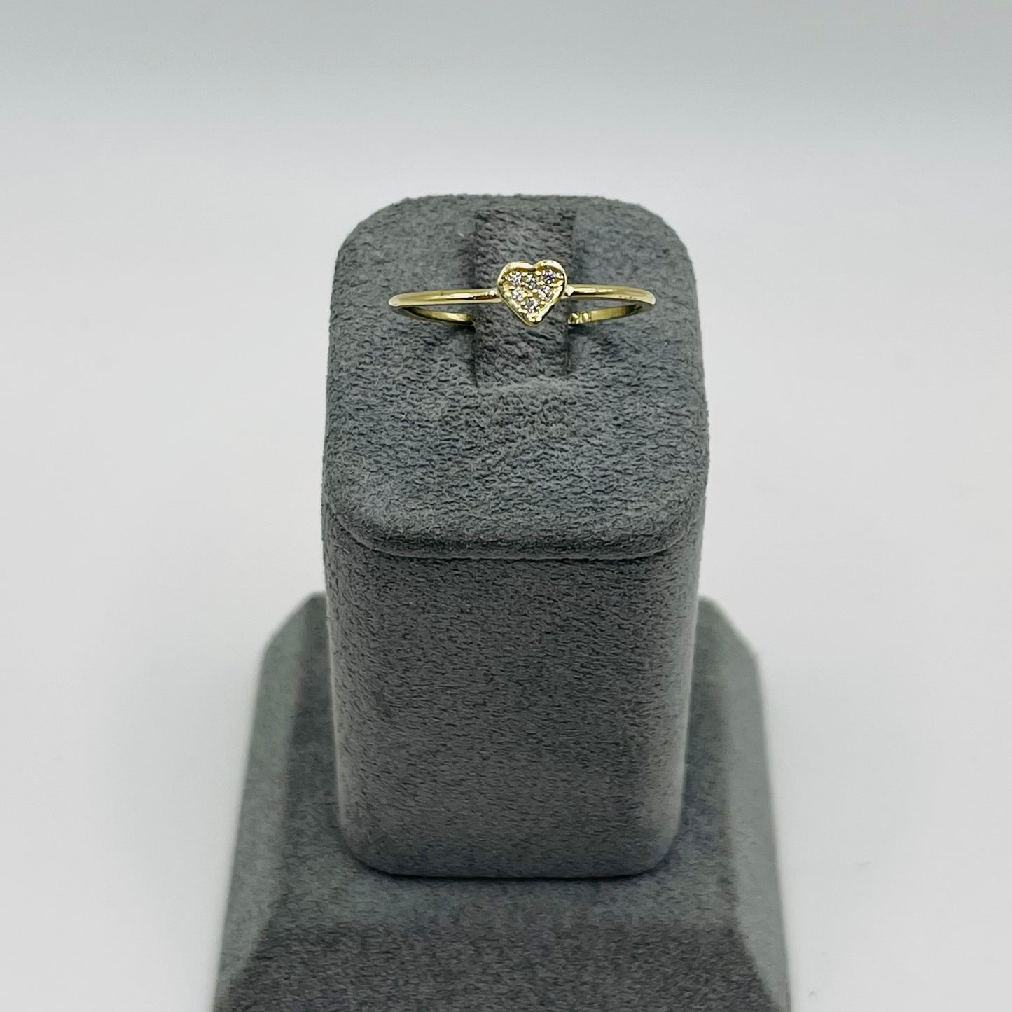 10K Gold Micro CZ Heart Ring