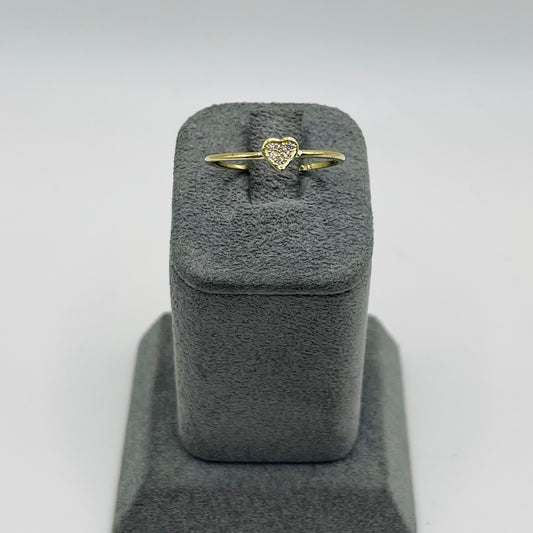 10K Gold Micro CZ Heart Ring