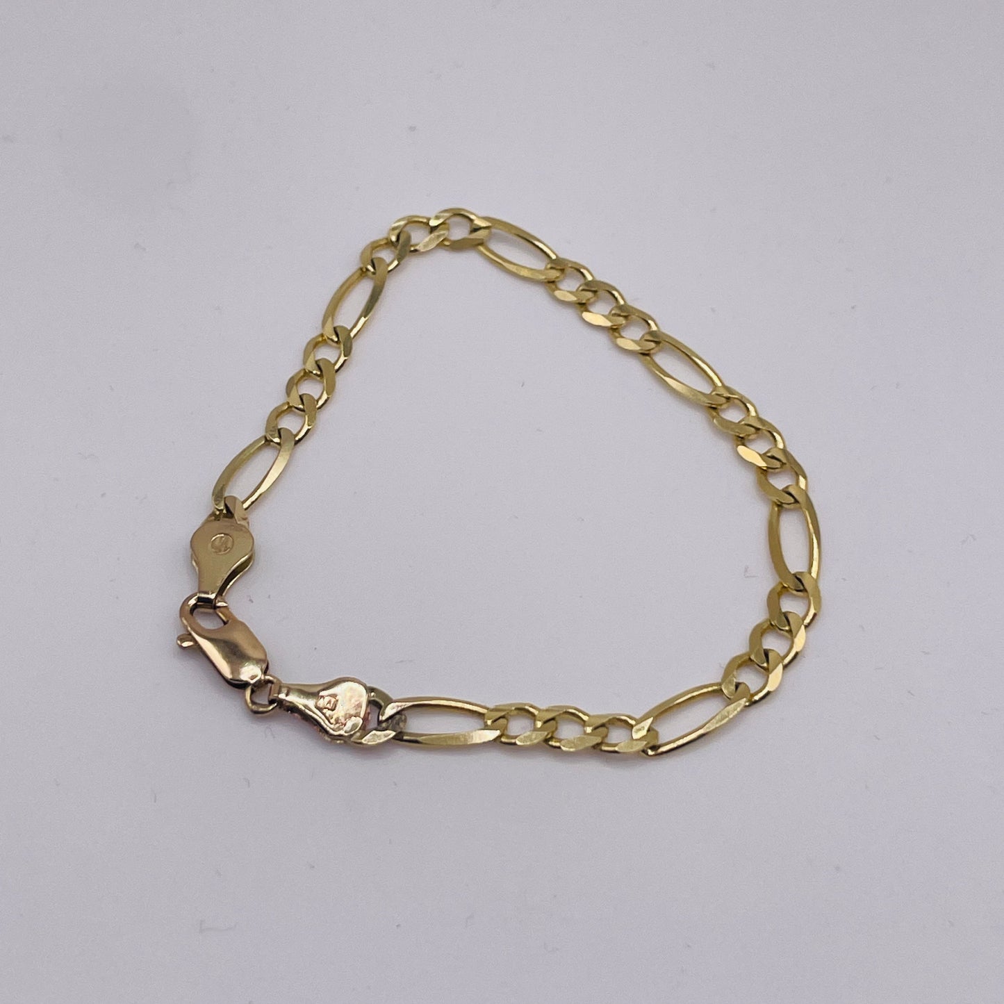 14K Gold Solid Figaro Bracelet 4.5mm