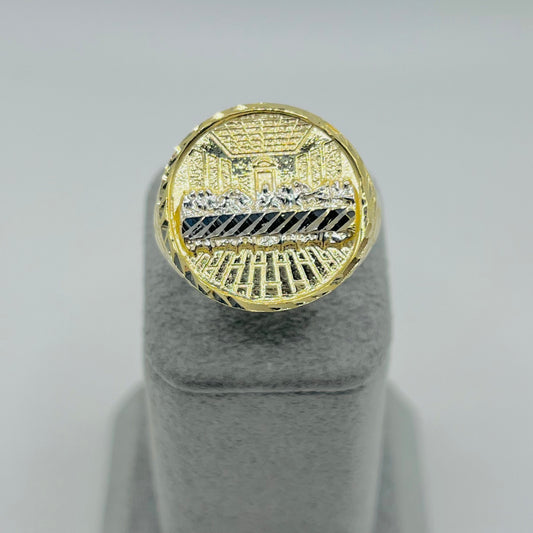 10k Gold Round Last Supper Nugget Band Ring