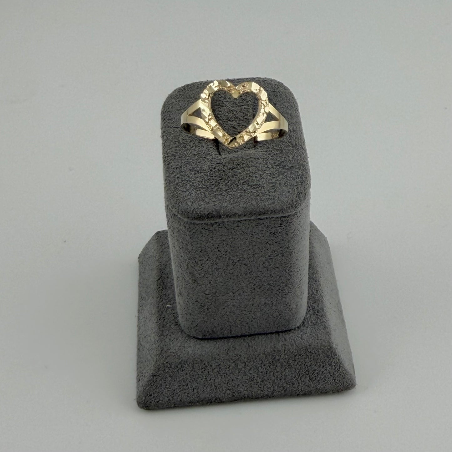 10k Gold Open Heart Nugget Ring