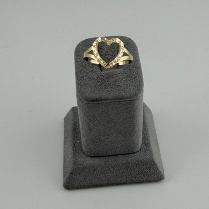 10K Gold Open Heart Nugget Ring | Face Size: 13mm