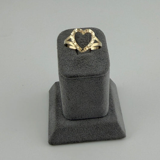 10k Gold Open Heart Nugget Ring