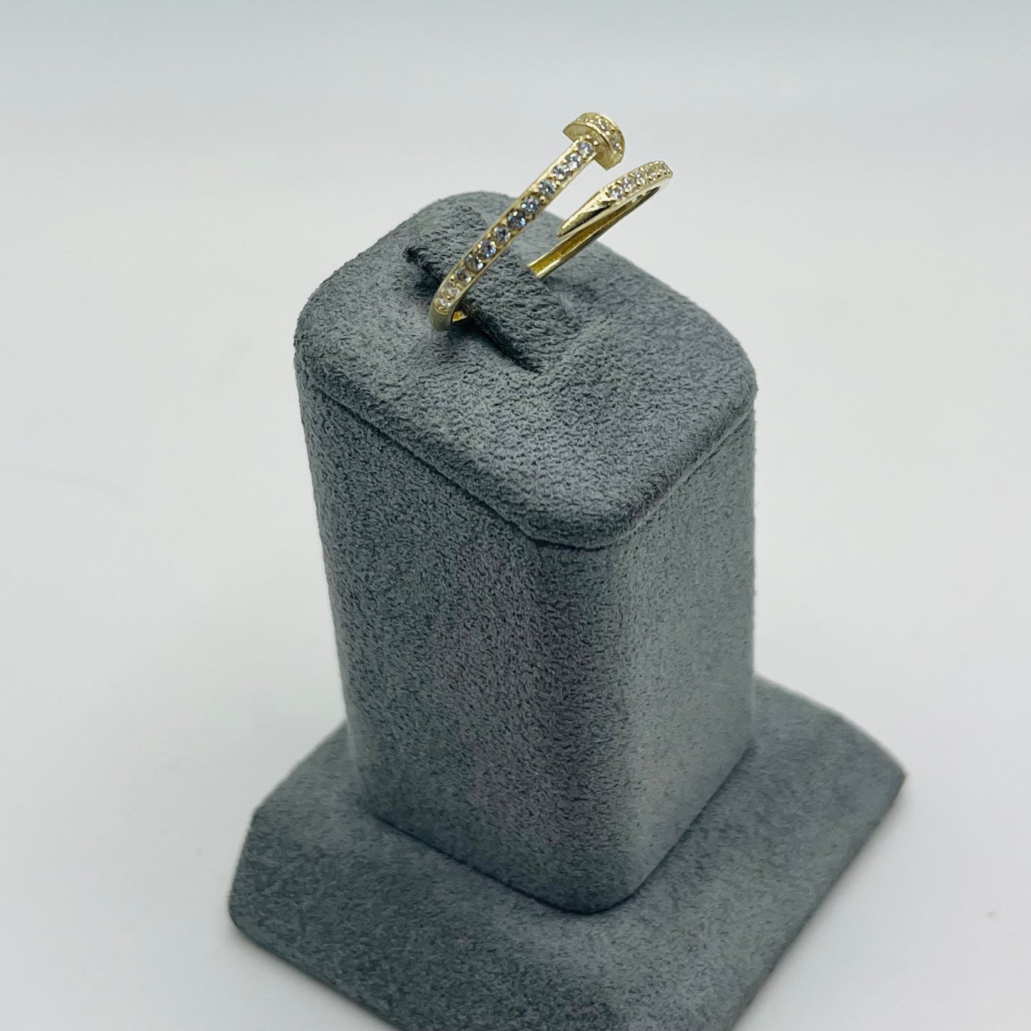 14k Gold Cz Nail Ring