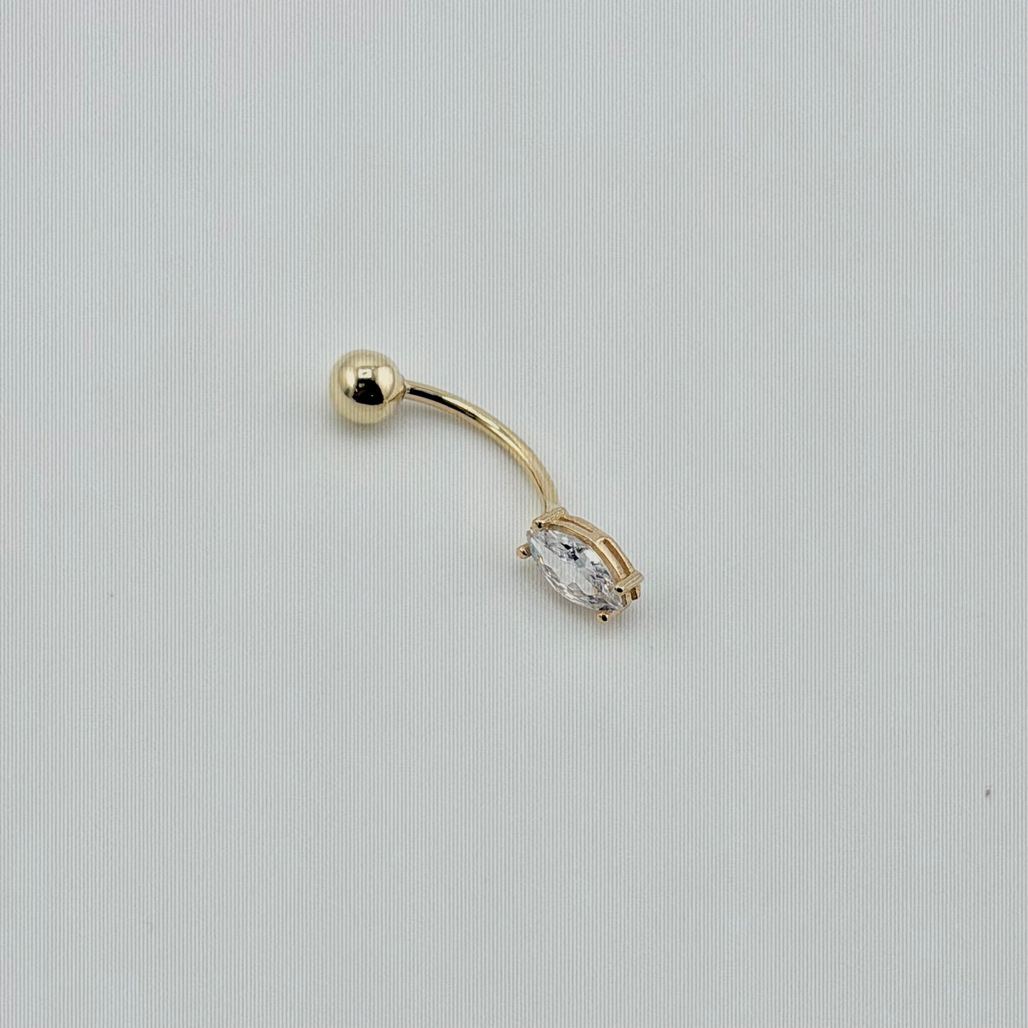 14k Gold Cz Marquise Belly Ring