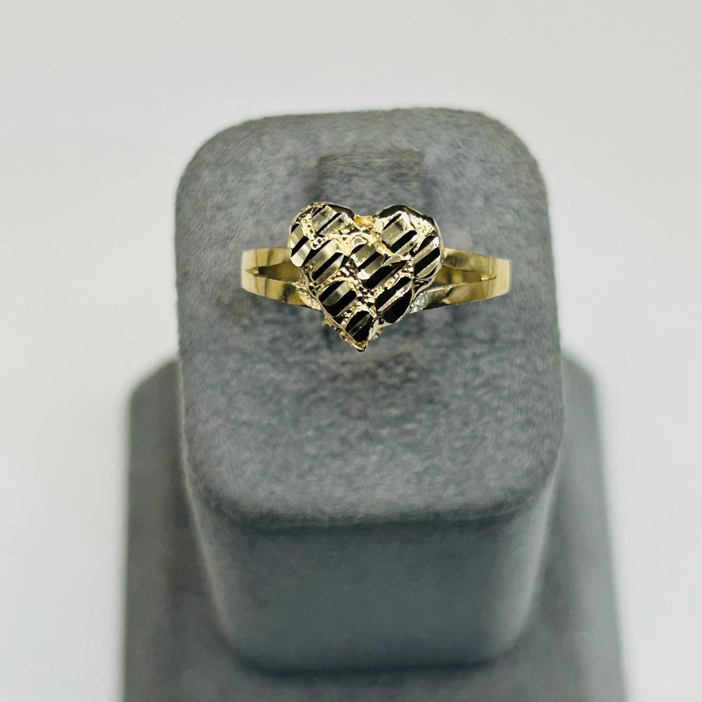 10K Gold heart Nugget Ring (8mm)